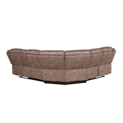 Dollum Two Tone Chocolate Motion Sectional Sofa - Ornate Home