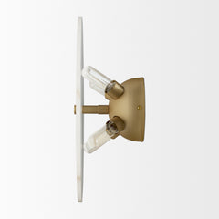 Dolly Brushed Gold Metal with Alabaster Shade 4-Light Wall Sconce