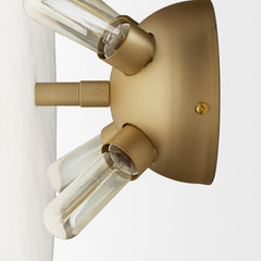 Dolly Brushed Gold Metal with Alabaster Shade 4-Light Wall Sconce
