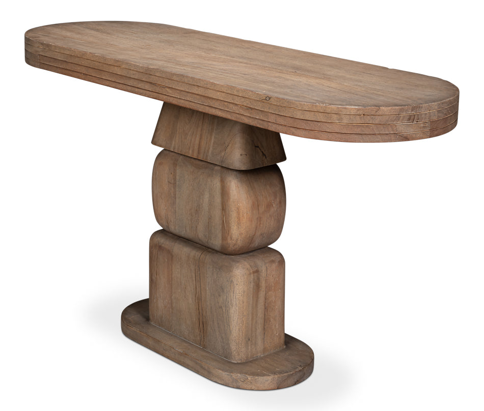 Dolmen Brown Stacked Console Table - Ornate Home