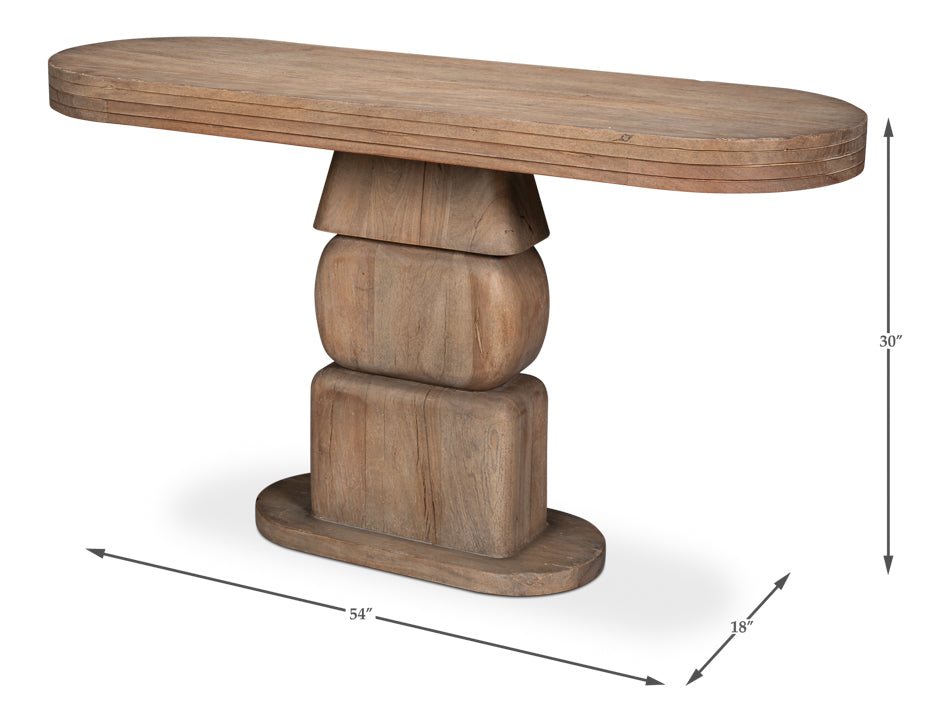 Dolmen Brown Stacked Console Table - Ornate Home