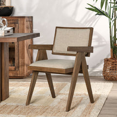 Dolton Beige/Natural Dining Arm Chair - Ornate Home