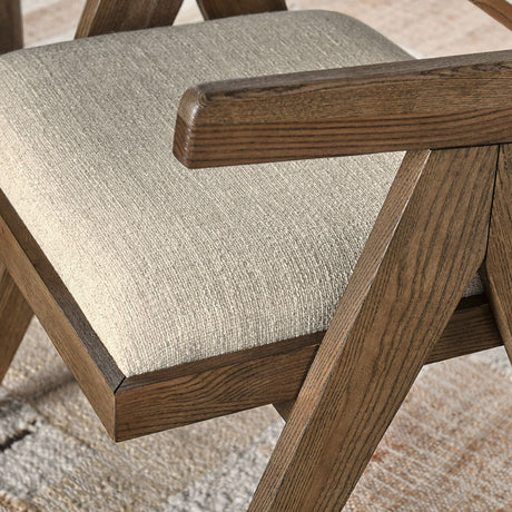 Dolton Beige/Natural Dining Arm Chair - Ornate Home