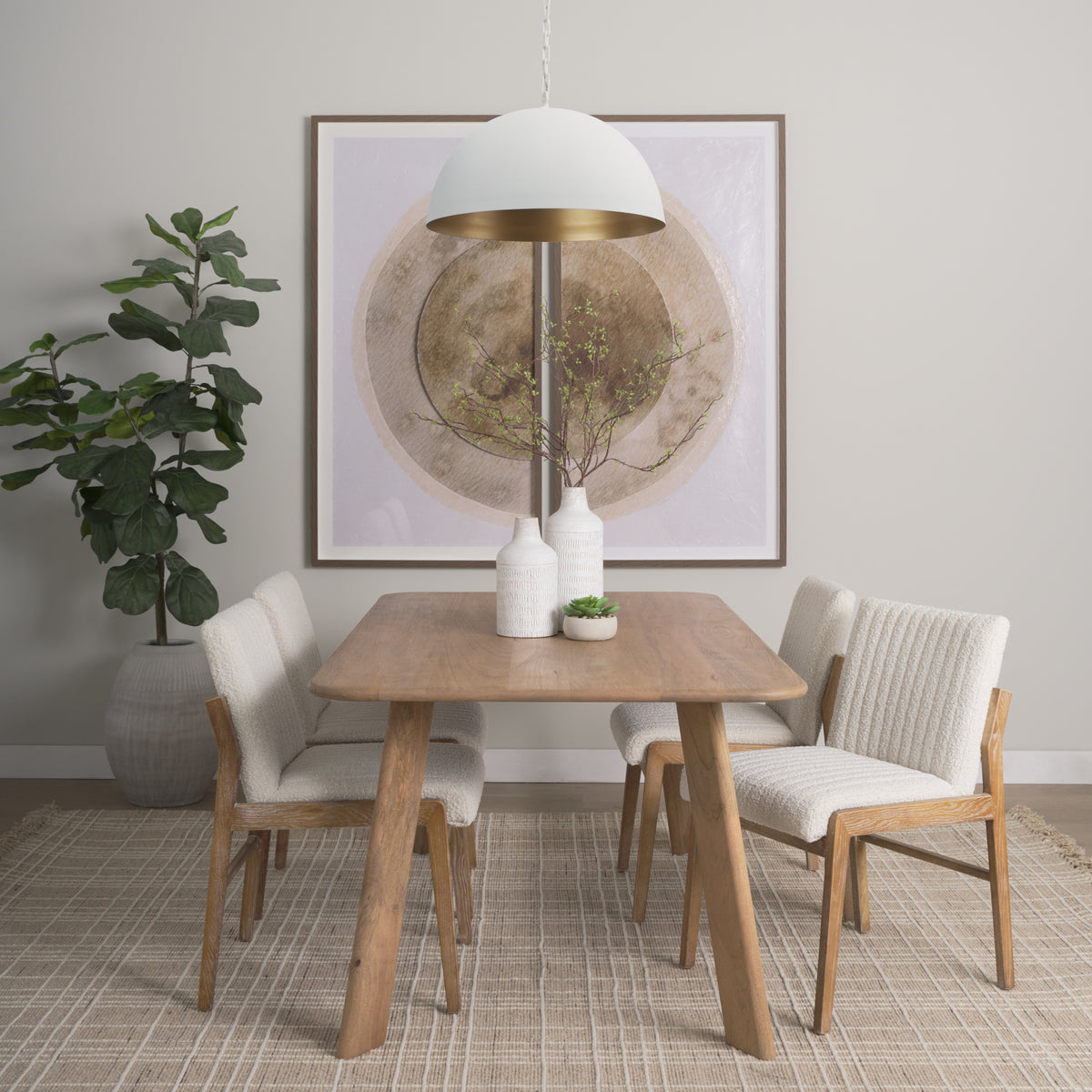 Doma White 24" Round Dome Pendant Light - Ornate Home