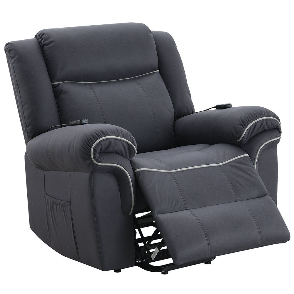 Domana Dark Blue Power Recliner - Ornate Home