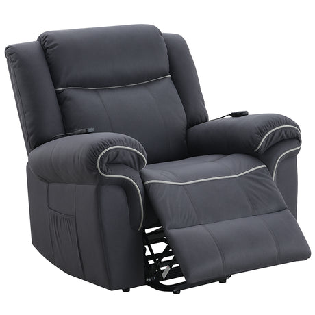 Domana Dark Blue Power Recliner - Ornate Home