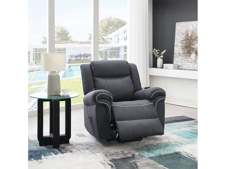 Domana Dark Blue Power Recliner - Ornate Home