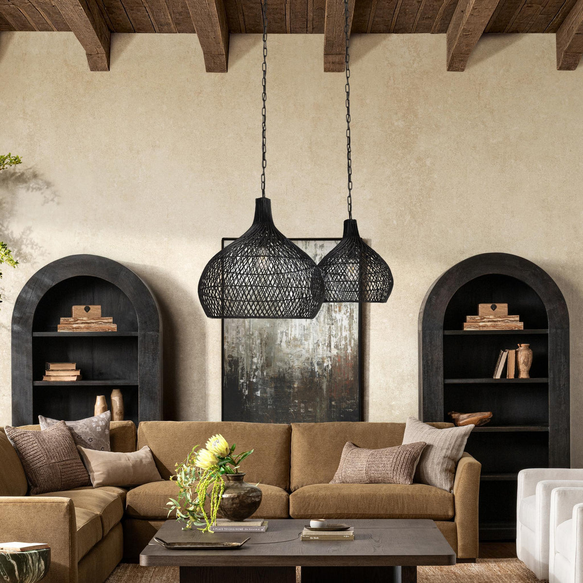 Dome Black 24" Ceiling Light