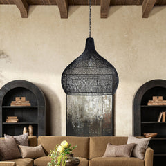 Dome Black 40" Ceiling Light