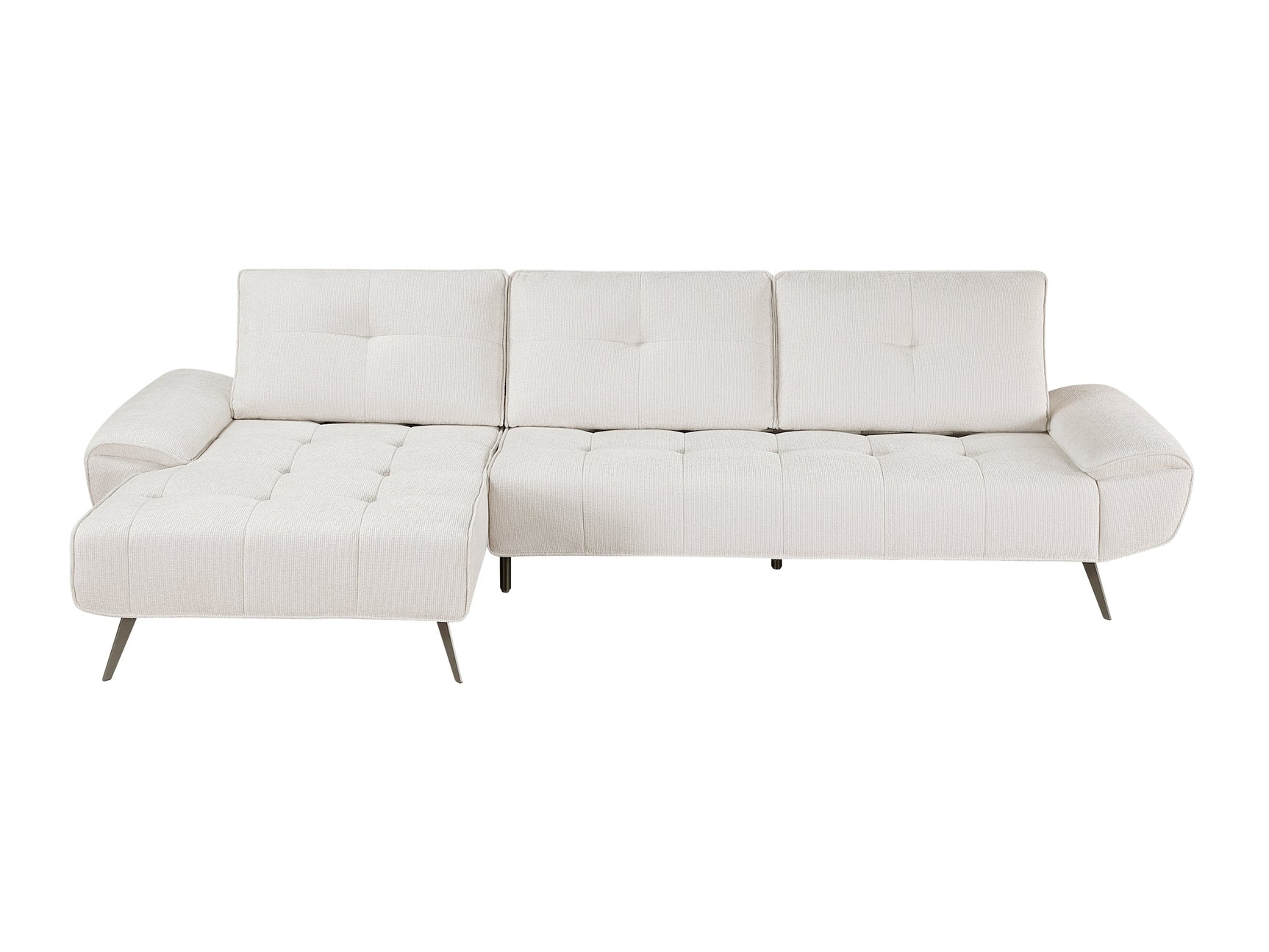 Dominic Beige 2-Piece Sectional with Left Chaise and Dual-position Backs - Ornate Home