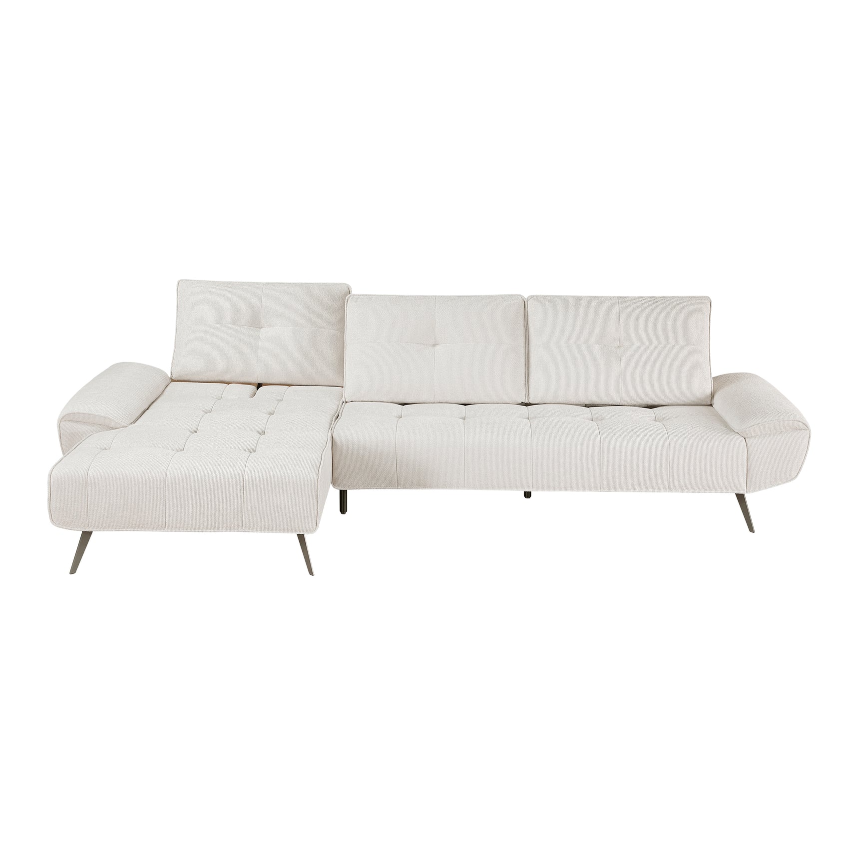 Dominic Beige 2-Piece Sectional with Left Chaise and Dual-position Backs - Ornate Home