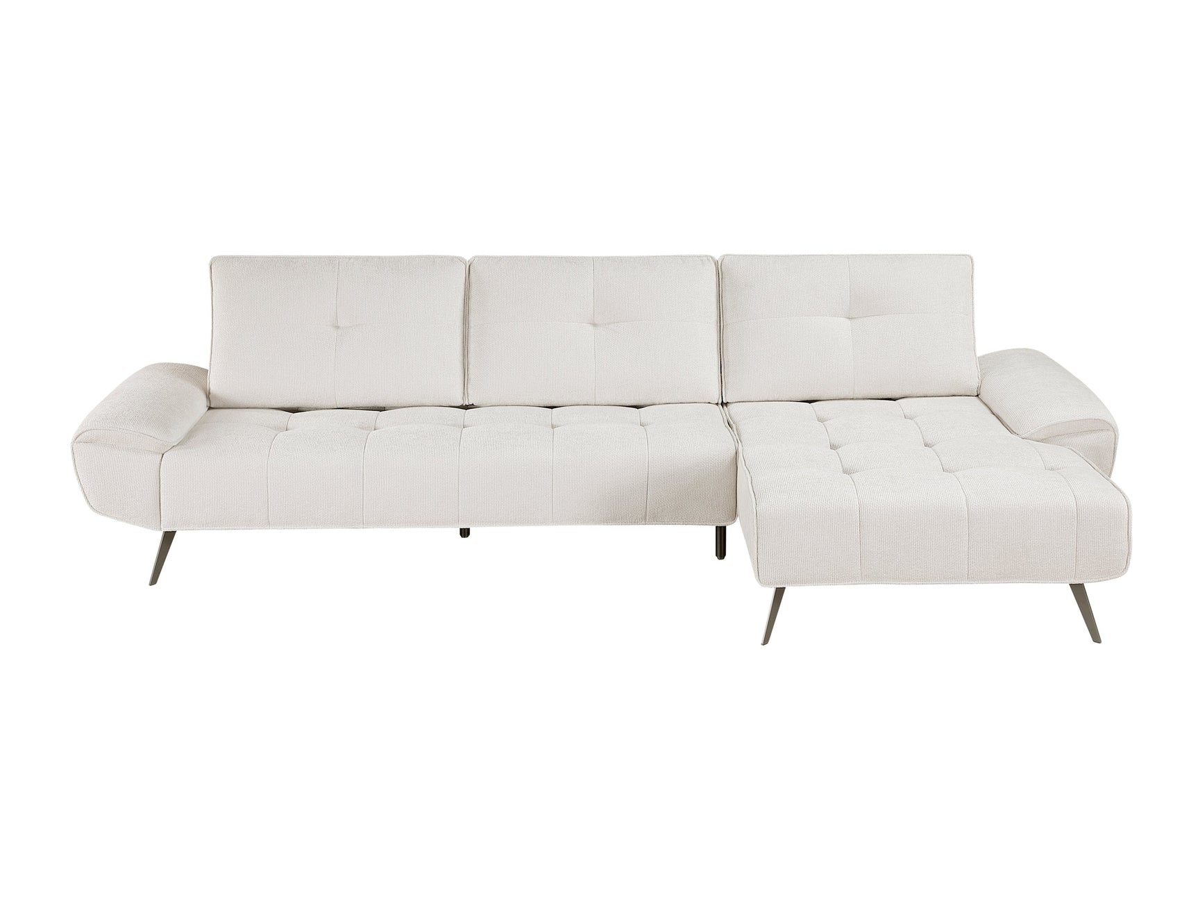 Dominic Beige 2-Piece Sectional with Right Chaise and Dual-position Backs - Ornate Home