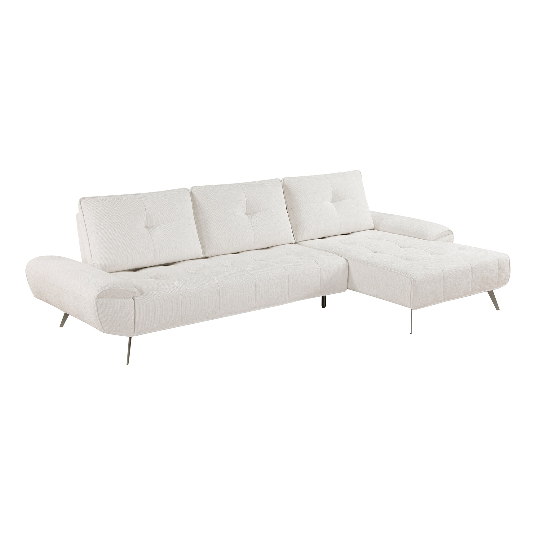 Dominic Beige 2-Piece Sectional with Right Chaise and Dual-position Backs - Ornate Home