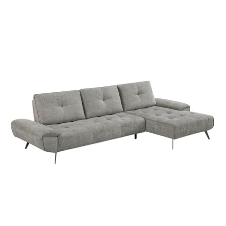 Dominic Dove Gray 2-Piece Sectional with Right Chaise and Dual-position Backs - Ornate Home