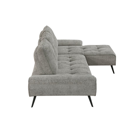 Dominic Dove Gray 2-Piece Sectional with Right Chaise and Dual-position Backs - Ornate Home