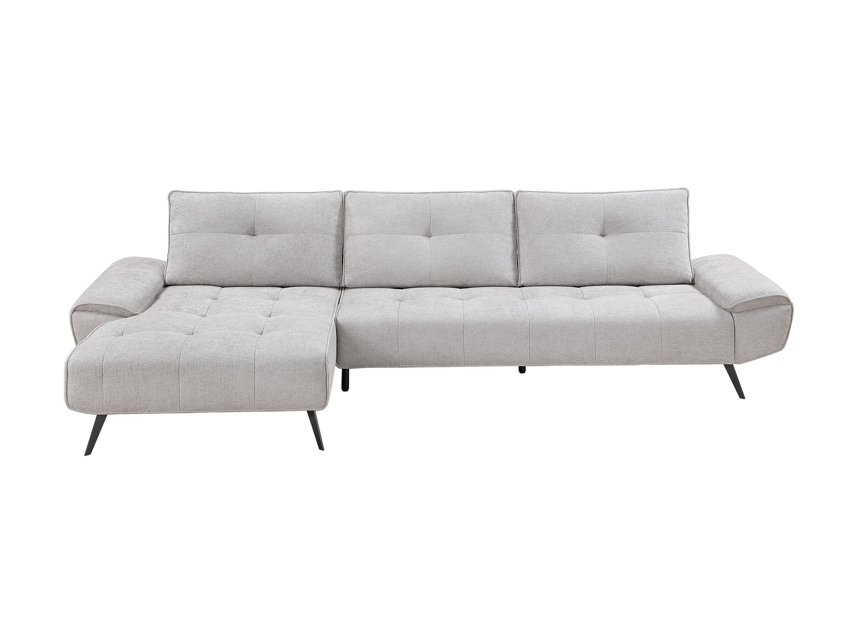 Dominic Light Gray 2-Piece Sectional with Left Chaise and Dual-position Backs - Ornate Home