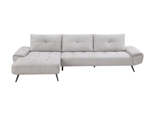 Dominic Light Gray 2-Piece Sectional with Left Chaise and Dual-position Backs - Ornate Home