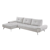Dominic Light Gray 2-Piece Sectional with Left Chaise and Dual-position Backs - Ornate Home