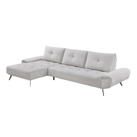 Dominic Light Gray 2-Piece Sectional with Left Chaise and Dual-position Backs - Ornate Home