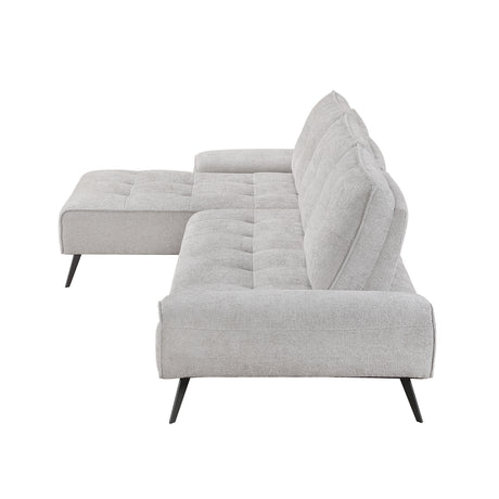 Dominic Light Gray 2-Piece Sectional with Left Chaise and Dual-position Backs - Ornate Home