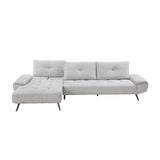 Dominic Light Gray 2-Piece Sectional with Left Chaise and Dual-position Backs - Ornate Home