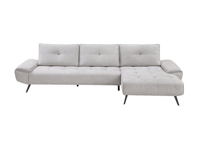 Dominic Light Gray 2-Piece Sectional with Right Chaise and Dual-position Backs - Ornate Home