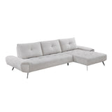 Dominic Light Gray 2-Piece Sectional with Right Chaise and Dual-position Backs - Ornate Home