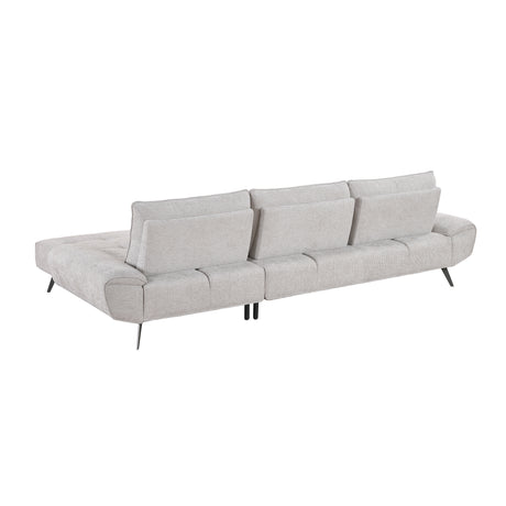 Dominic Light Gray 2-Piece Sectional with Right Chaise and Dual-position Backs - Ornate Home