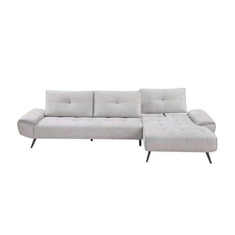 Dominic Light Gray 2-Piece Sectional with Right Chaise and Dual-position Backs - Ornate Home