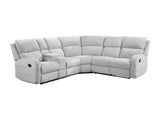 Dominic Light Gray 3-Piece Reclining Sectional with Left Console - Ornate Home
