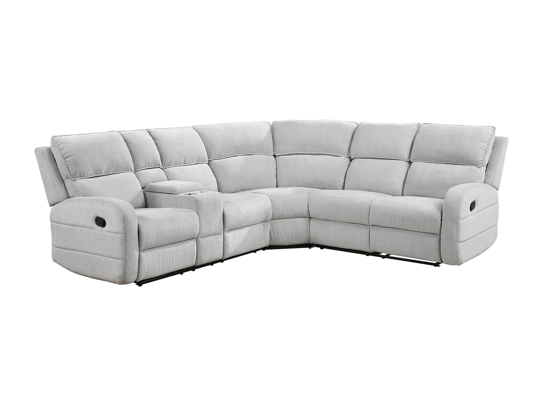 Dominic Light Gray 3-Piece Reclining Sectional with Left Console - Ornate Home