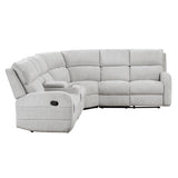 Dominic Light Gray 3-Piece Reclining Sectional with Left Console - Ornate Home
