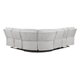 Dominic Light Gray 3-Piece Reclining Sectional with Left Console - Ornate Home