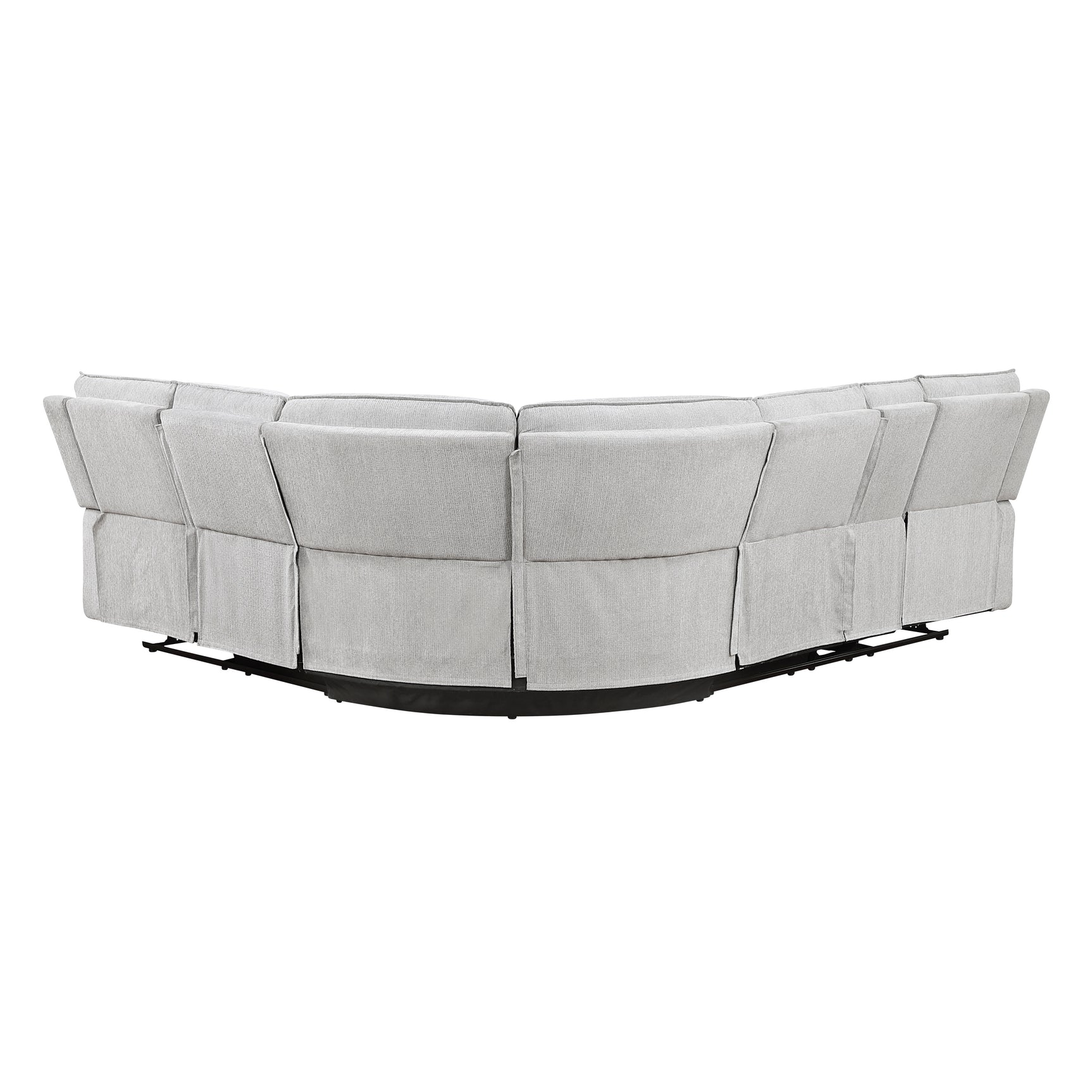 Dominic Light Gray 3-Piece Reclining Sectional with Left Console - Ornate Home