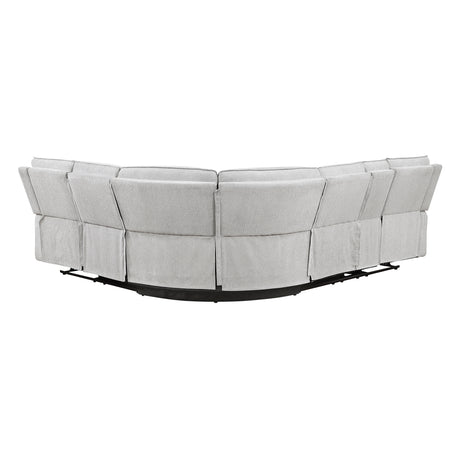 Dominic Light Gray 3-Piece Reclining Sectional with Left Console - Ornate Home