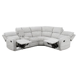Dominic Light Gray 3-Piece Reclining Sectional with Left Console - Ornate Home