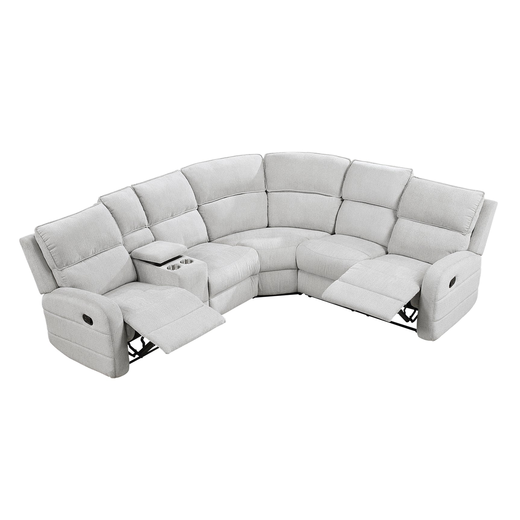 Dominic Light Gray 3-Piece Reclining Sectional with Left Console - Ornate Home