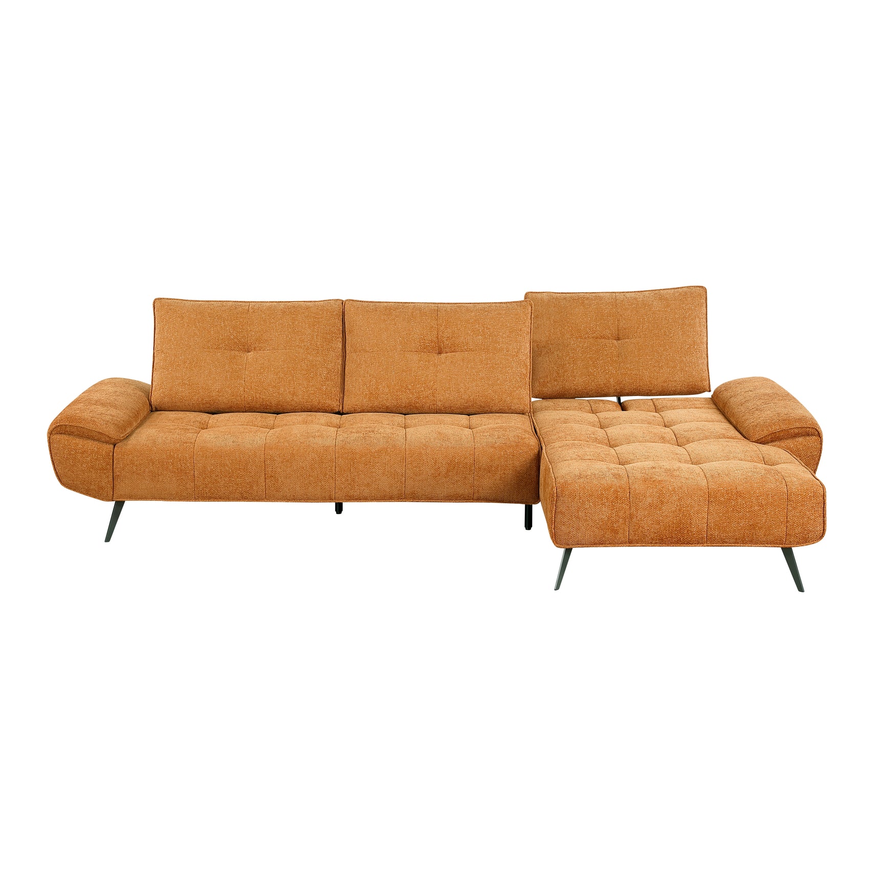 Dominic Orange 2-Piece Sectional with Right Chaise and Dual-position Backs - Ornate Home