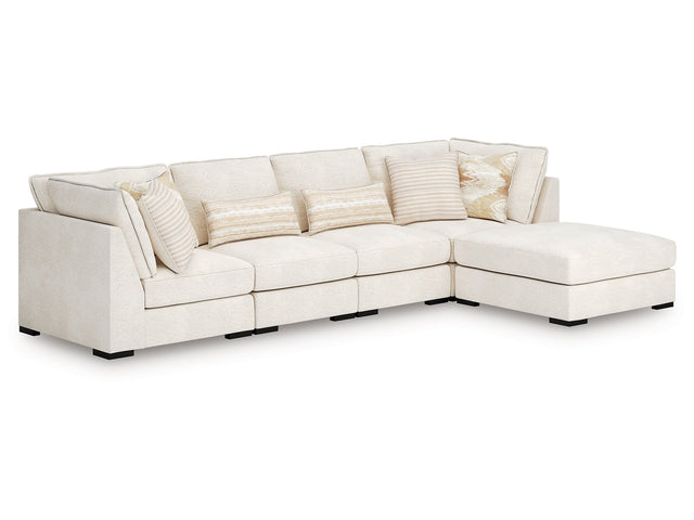 Donelson Creek Vanilla 4-Piece Sectional and Ottoman - Ornate Home