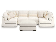 Donelson Creek Vanilla 4-Piece Sectional and Ottoman - Ornate Home