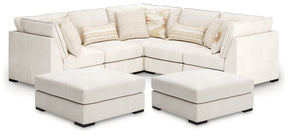 Donelson Creek Vanilla 5-Piece Sectional and 2 Oversized Ottomans (Online Special Price) - Ornate Home