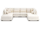 Donelson Creek Vanilla 6-Piece Sectional and Ottoman - Ornate Home