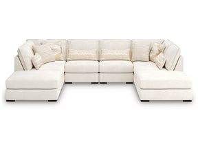 Donelson Creek Vanilla 6-Piece Sectional and Ottoman - Ornate Home