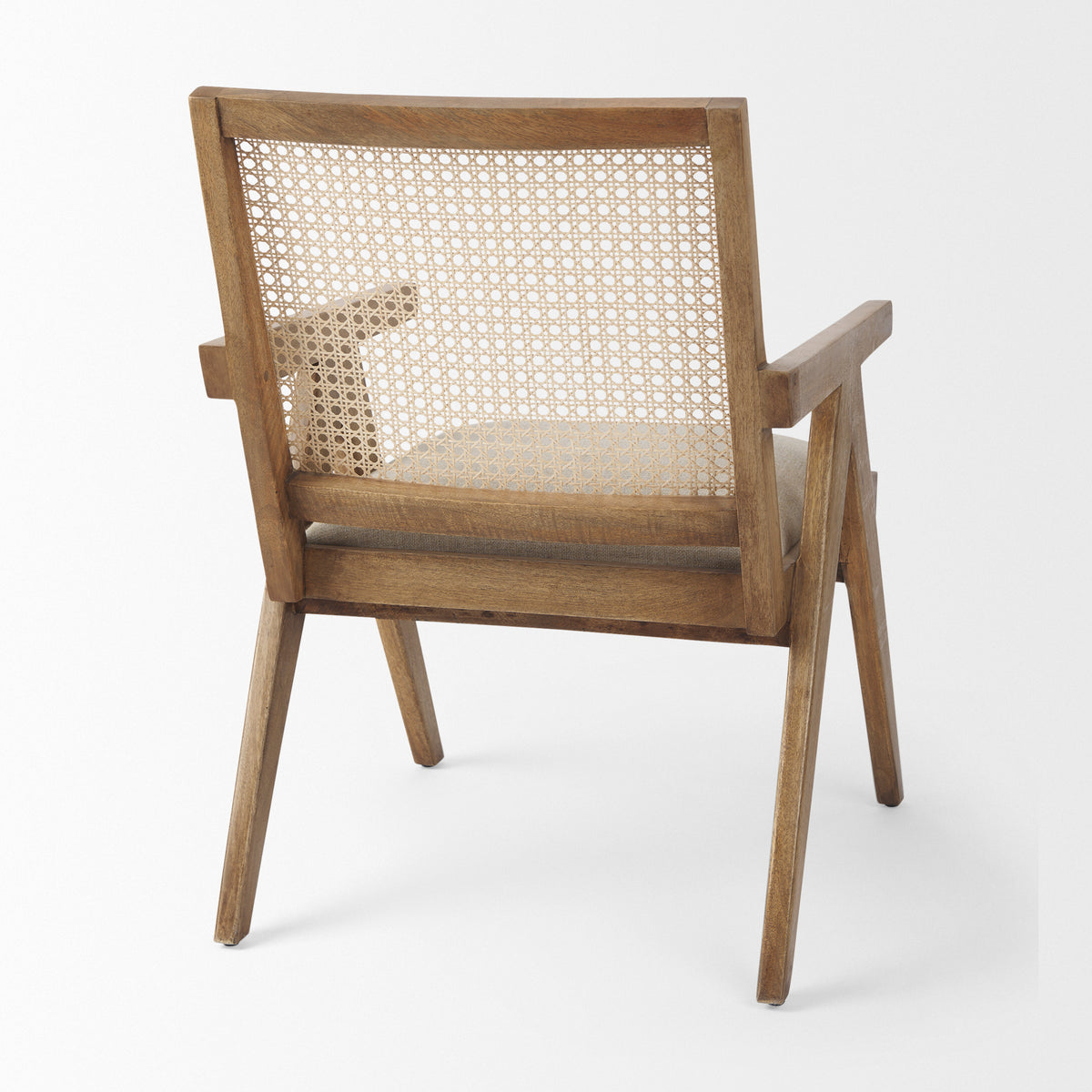Donna Light Beige Cane Back Dining Arm Chair - Ornate Home