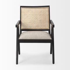 Donna Natural/Black Cane Back Dining Side Chair - Ornate Home