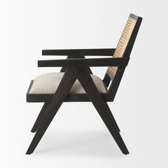 Donna Natural/Black Cane Back Dining Side Chair - Ornate Home