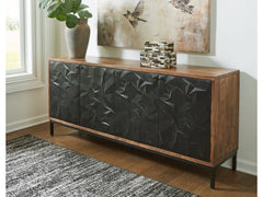Dorannby Black/Brown Accent Cabinet - Ornate Home