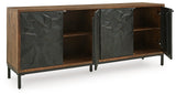 Dorannby Black/Brown Accent Cabinet - Ornate Home