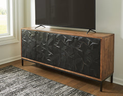 Dorannby Black/Brown Accent Cabinet - Ornate Home