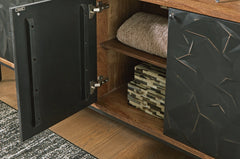 Dorannby Black/Brown Accent Cabinet - Ornate Home